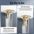 Bathroom Sink Stopper-All Metal Sink Stopper-Universal Fit 99% Bathroom Stopper - Image 9