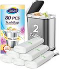 2 Gallon 80 Counts Strong Trash Bags Garbage Bags by Teivio, Bathroom Trash Can by Teivio