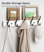Coat Rack Wall Mount, 16.5 Inches Wood Coat Hooks Wall Mount, Wall Coat Rack - Image 3