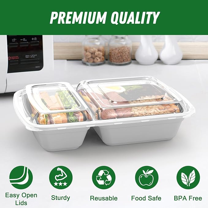 50 Pack 28 oz Meal Prep Containers Reusable - Image 3