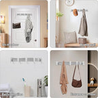 Silver Coat Hooks, Bags & Towels, Heavy-Duty Metal Rail - Image 3