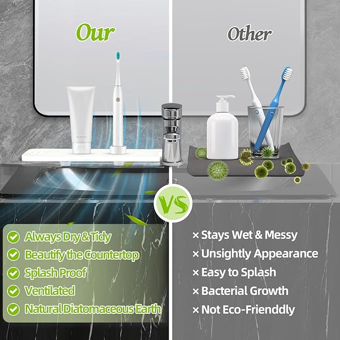 Stone Faucet Mat for Kitchen Sink, Diatomite Quick Dry Kitchen Sink Splash Guard - Image 4