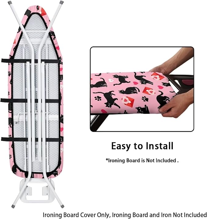 Cat Ironing Board Cover Scorch Resistant Padding Elastic Edge Heavy Duty Iron - Image 4