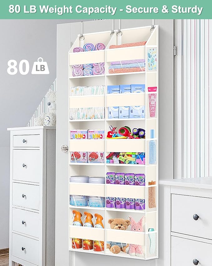 Heavy Duty Over The Door Organizer 5 Tiers, Extra Large Behind Door Storage of - Image 5