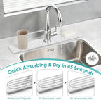 4Pcs Stone Faucet Mat for Kitchen Sink, Diatomite Quick Dry Water Absorbing - Image 3