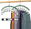 Legging Organizer for Closet, Metal Yoga Pants Hangers 2 Pack w/10 Clips Holds by Volnamal