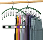 Legging Organizer for Closet, Metal Yoga Pants Hangers 2 Pack w/10 Clips Holds by Volnamal