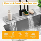 17.7'' Folding Faucet Mat for Kitchen Sink Splash Guard Kitchen Sink Faucet Mat - Image 7