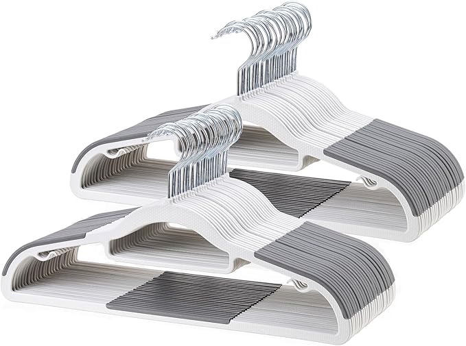 50 Pack Non-Slip Plastic Hangers by Home