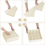 Criusia 3 Pack Sock Underwear Drawer Organizer Dividers, 64 Cell Fabric - Image 6