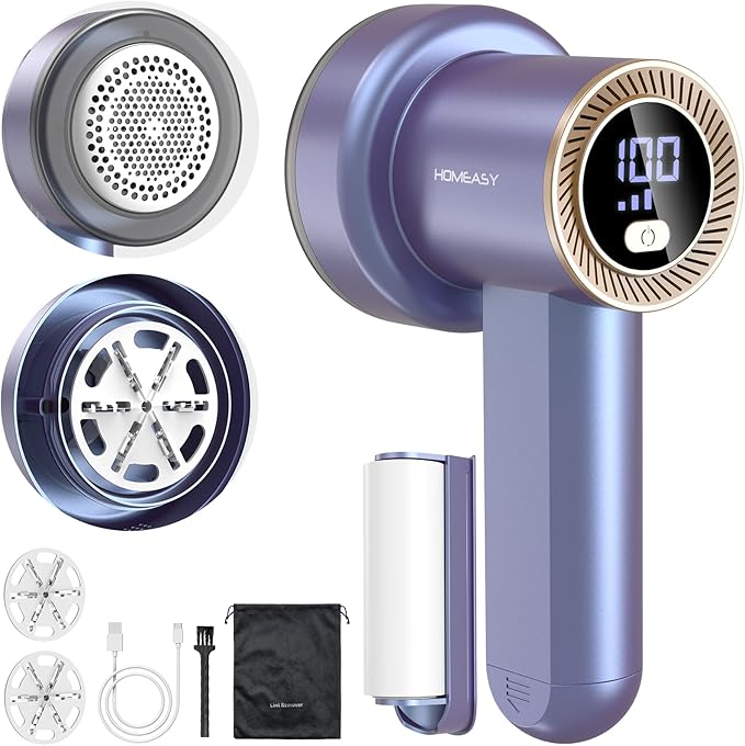 Fabric Shaver Fuzz Remover Rechargeable, HOMEASY Electric Lint Remover Shaver by HOMEASY