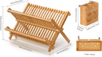 Bamboo Dish Drying Rack with Utensil Holder, 2 Tier Collapsible Dish Rack - Image 2