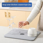 Quick Dry Stone Drying Mat for Kitchen Counter, Water-Absorbent Diatomaceous - Image 2
