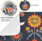 Floral Pattern Traditional Folk Art Dish Drying Mat - Image 2