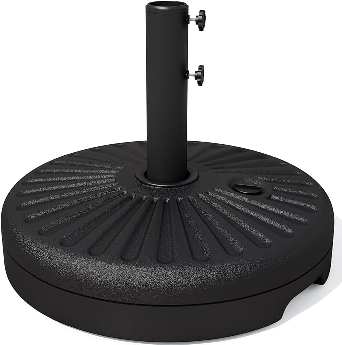 JEAREY 81.5lb Max Capacity Patio Umbrella Stand, Outdoor Umbrella Base Water Filled Stand, Heavy Duty Market Umbrella Holder for Patio, Deck, Poolside (Black) by JEAREYOutdoorsCollection