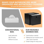 Disposable Face Towel with Bamboo Drawer Storage Box - Image 2