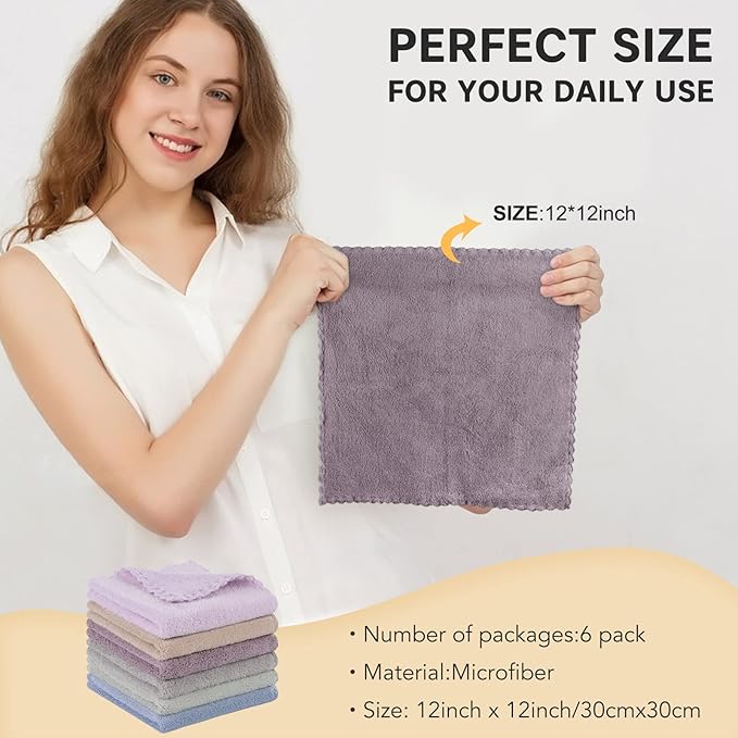 SUNLAND Microfiber Face Cloth Reusable Makeup Remover Facial Cleansing Towel - Image 6