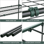 Ohuhu Plant Greenhouse Shelves 4 Tier 2 Pack Extra-Wide Stable Green House Shelving for Outdoor, 31x18x42 Inch Portable Rustproof Metal Shelf Plant Stand Rack Greenhouse Accessories - Image 4