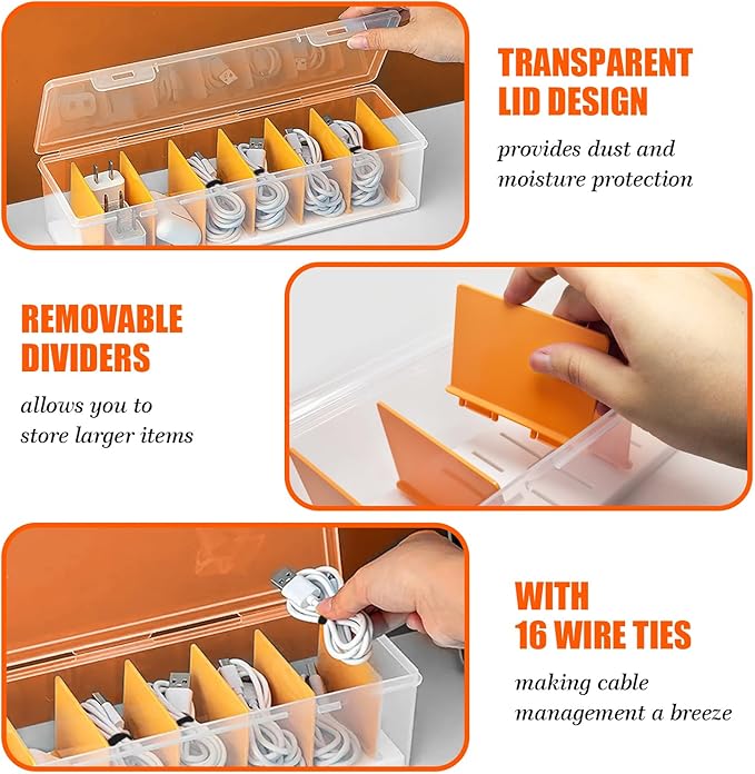Charger Organizer, Cable Cord Organizer Box - Image 5