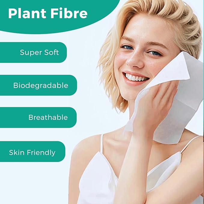 ONLYCARE Disposable Face Towel, Biodegradable Face Towels, Makeup Remover Dry - Image 2