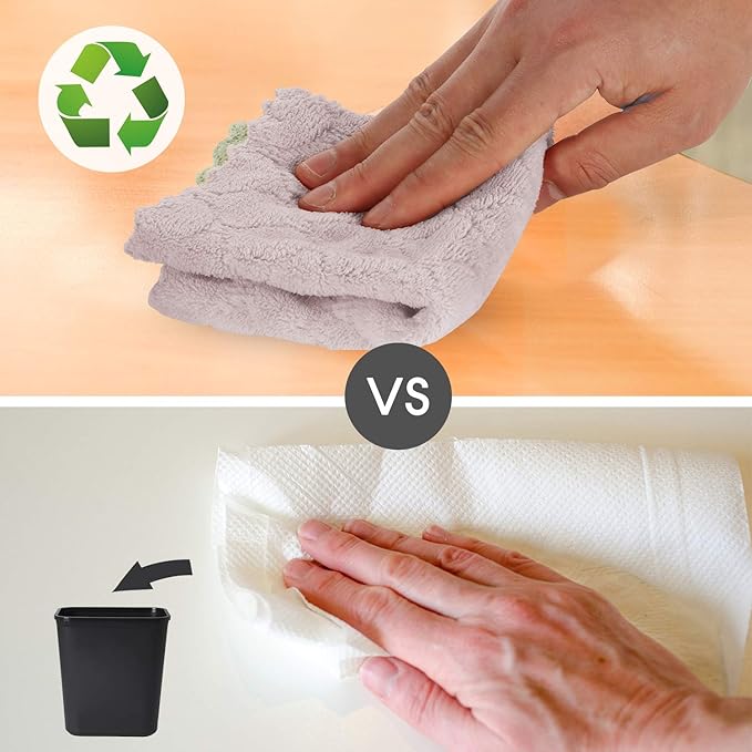 kimteny Cleaning Cloths Kitchen Towels Microfiber Washcloths Lint Free Dish - Image 6
