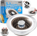 Upgraded 3in1 Kitchen Sink Drain Strainer & Sink Stopper, Stainless Steel by zaa