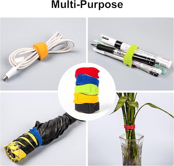 OneLeaf 120PCS Cord Organizer 6in Cable Ties Reusable - Image 6