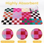 Checkered Dish Drying Mat for Kitchen Counter Coffee Mat Bar Accessories - Image 6