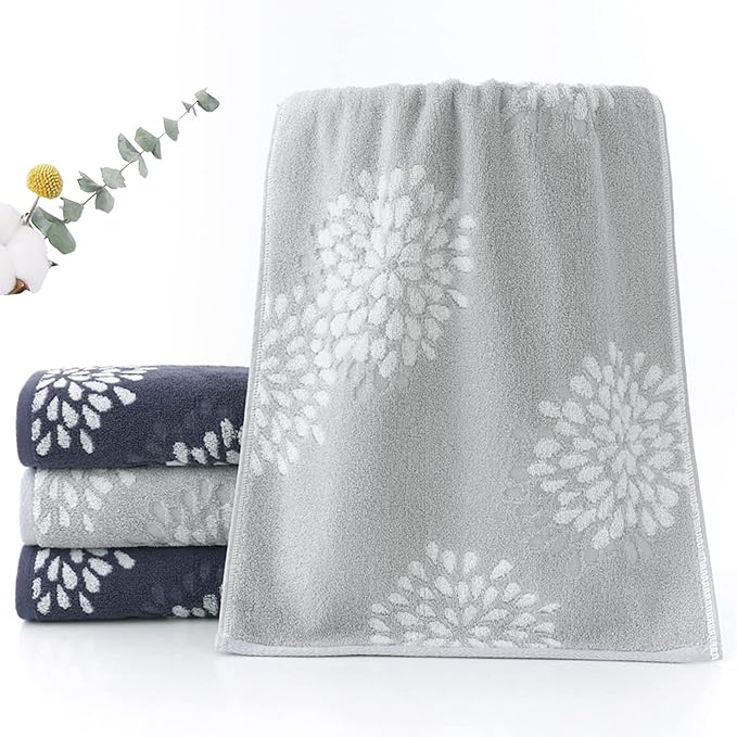 Pidada Hand Towels Set of 2 Hydrangea Floral Pattern 100% Cotton Absorbent Soft - Image 4