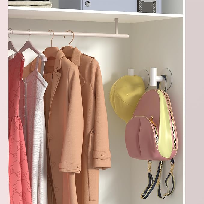 Heavy Duty White Towel Hooks, Stainless Steel Adhesive Coat Hooks - Image 7