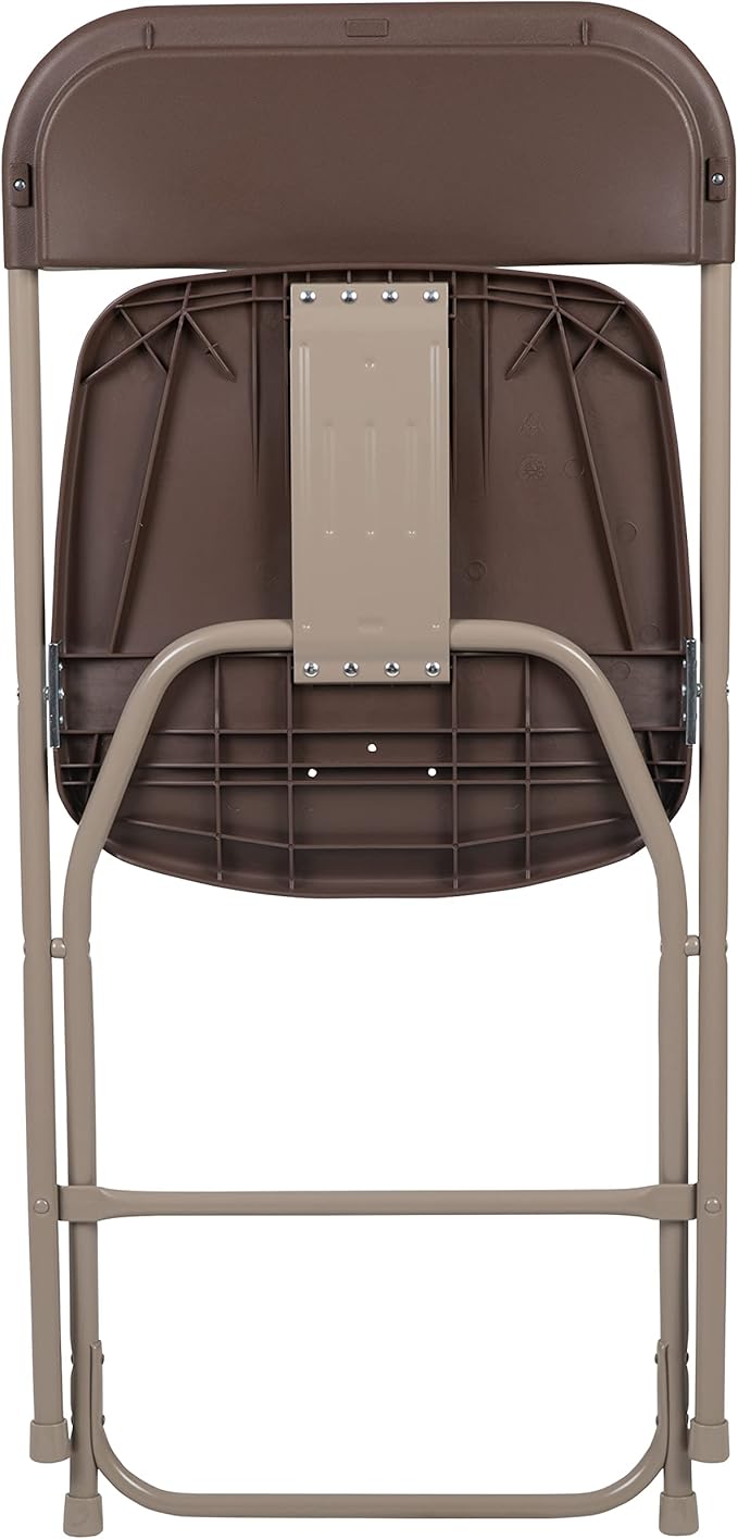 Flash Furniture Hercules Series Plastic Folding Chair - Brown - 4 Pack 650LB Weight Capacity Comfortable Event Chair-Lightweight Folding Chair - Image 14