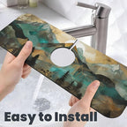 Kitchen Sink Splash Guard Faucet Mat Mountains Trees Landscape Sunrise 15"x5.5" - Image 6