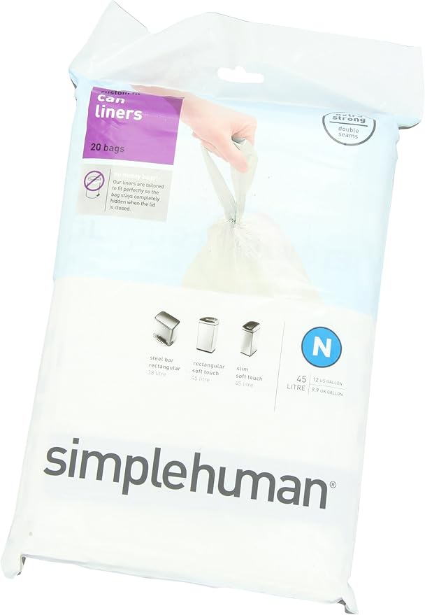 simplehuman Custom Fit Trash Can Liner N, 45 Liters / 12 Gallons - Image 3
