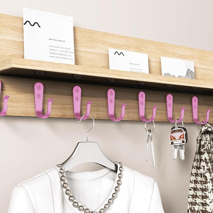20PCS Pink Heavy Duty Single Prong Metal Wall Hooks - Image 7