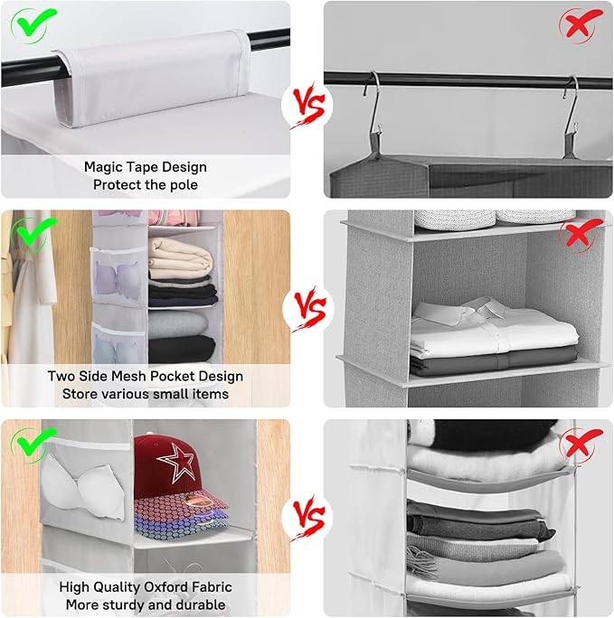 PetsHome 4-Shelf Hanging Closet Organizer, Space Saver, Closet Hanging Storage - Image 6