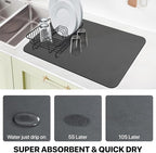 Dish Drying Mat for Kitchen Counter-Coffee Mat Bar Accessories, Super Absorbent - Image 2