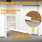 MAXTID Under Door Draft Stopper White 32Inch, Weather Stripping Door Seal - Image 6