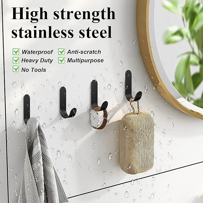 Adhesive Towel Hooks, Waterproof Oilproof Rustproof - Image 2