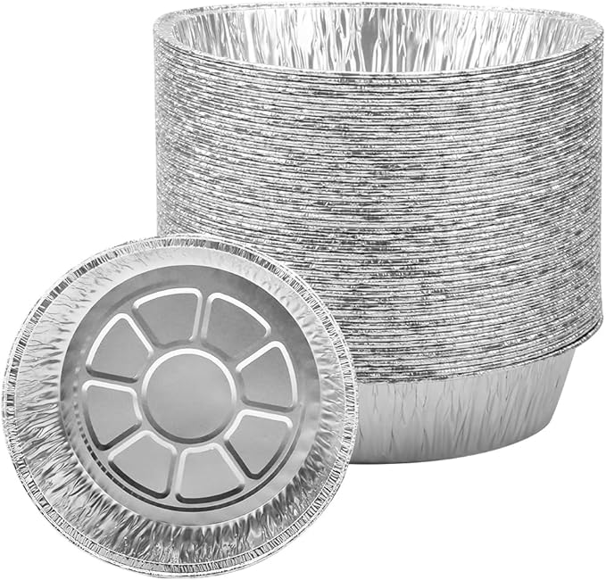 Non-Stick Round Disposable Air Fryer Aluminum Foil Liners 50PCS, Oil-Proof by ANQIA