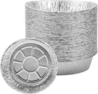 Non-Stick Round Disposable Air Fryer Aluminum Foil Liners 50PCS, Oil-Proof by ANQIA