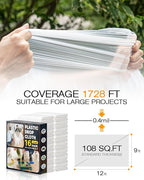 Plastic Drop Cloths for Painting, 9x12 Ft Extra Large Painting Supplies - Image 5