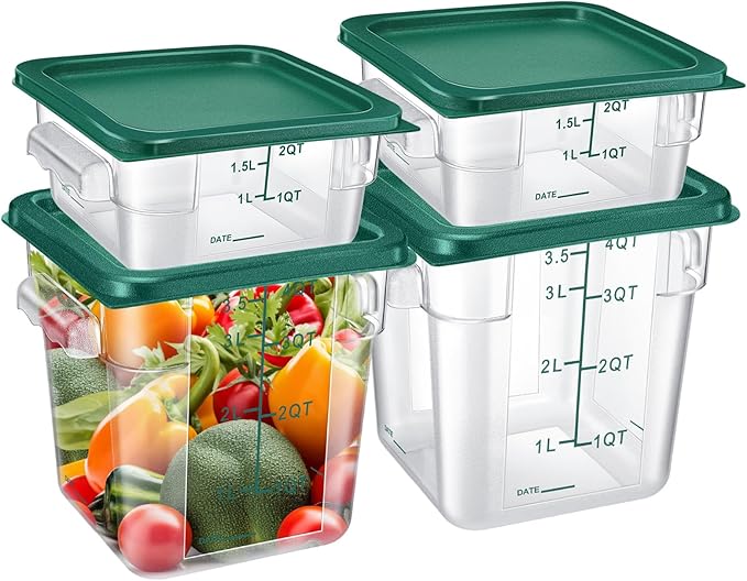 Barydat 4 Pcs Square Food Storage Containers by home