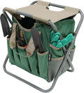 MDSTOP Folding Gardening Stool with Detachable Storage Tote Bag, Gardening Tools Set Organizer for Fishing Outdoor Sports Hiking Camping Garden, Gardening Gifts for Mom/Dad and Gardeners (Polyester) by MDSTOP