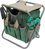 MDSTOP Folding Gardening Stool with Detachable Storage Tote Bag, Gardening Tools Set Organizer for Fishing Outdoor Sports Hiking Camping Garden, Gardening Gifts for Mom/Dad and Gardeners (Polyester) by MDSTOP