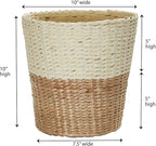 Household Essentials 2-Tone Woven Waste Basket, HandWoven Paper Rope Basket - Image 3
