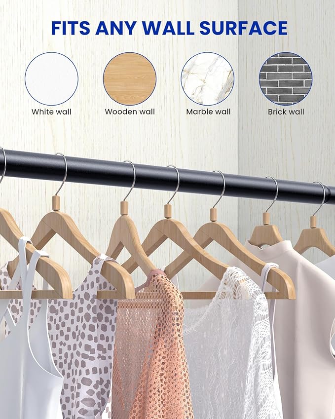 4 PACK Closet Rods for Hanging Clothes, 17 to 39 Inches Stepless Adjustable - Image 6