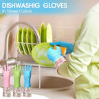 Mimorou 9 Pairs Household Dishwashing Rubber Gloves Long Cuff and Flock Lining - Image 6