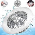 Upgraded 3 in 1 Kitchen Sink Drain Strainer Stopper, Brushed Stainless Steel by Allisforbetterlife