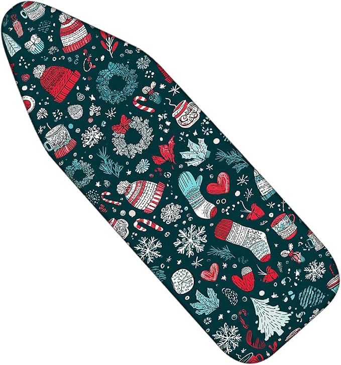 Nuxovilar Ironing Board Cover Winter Hats and Mittens Pattern Polyester 15x54 by Nuxovilar