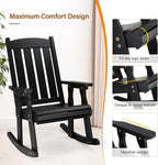 VINGLI Outdoor Rocking Chair Set of 2, Heavy Duty 600 LBS Wooden Rocking Chair with Comfortable Backrest, Weatherproof Rocker with Ergonomic Design, Suit for Patio, Garden, Yard, Black - Image 6